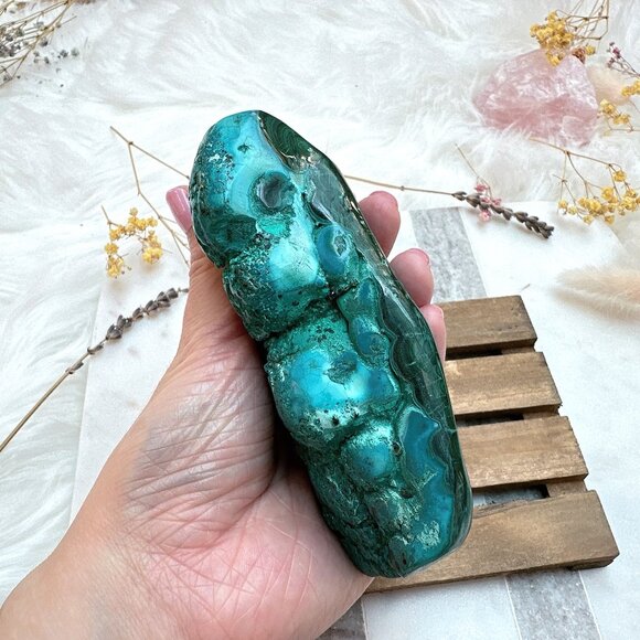 Malachite with Chrysocolla Free Form - Picture 6 of 7